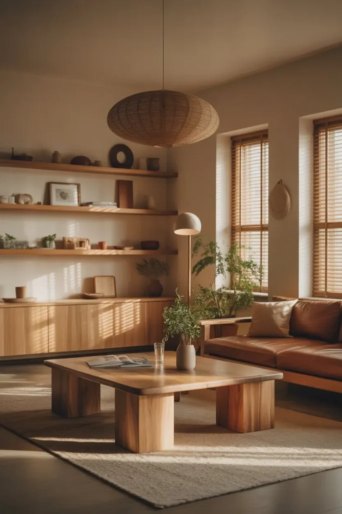 Natural Wood Accents for Balance