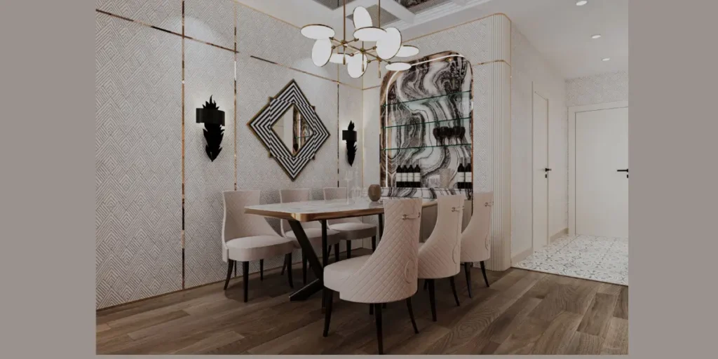 Abstract Art Wallpaper for a Statement Dining Room