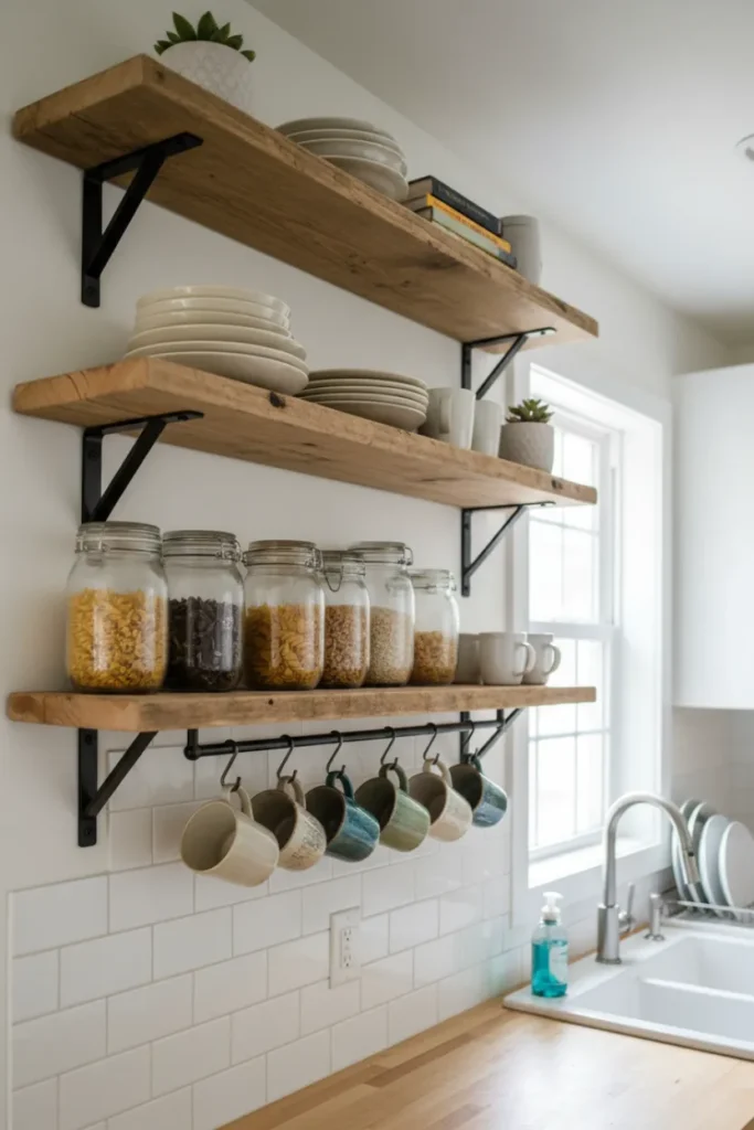 Affordable Open Shelving for a Budget Kitchen Look