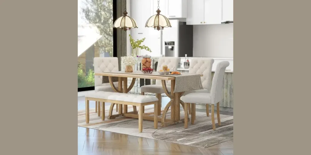 Bench Seating Combined with Chairs