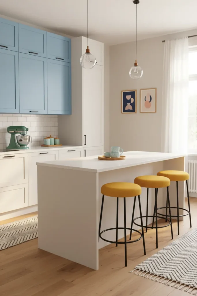 Color Accent Kitchen Decorating Inspiration That Feels Playful