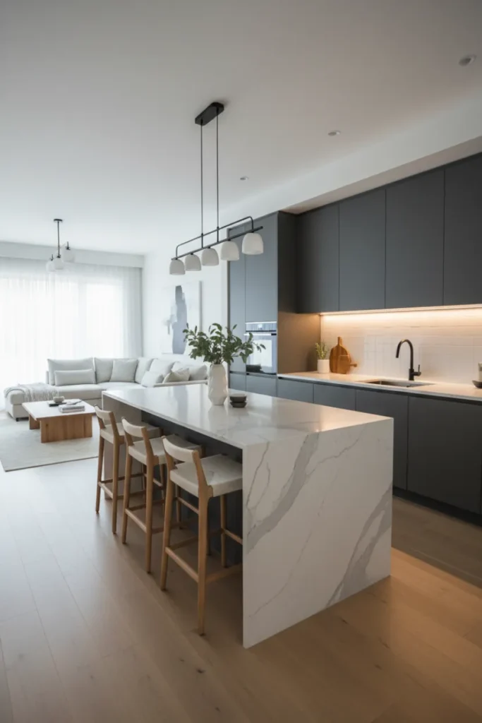 Contemporary Open Kitchen Decoration Design