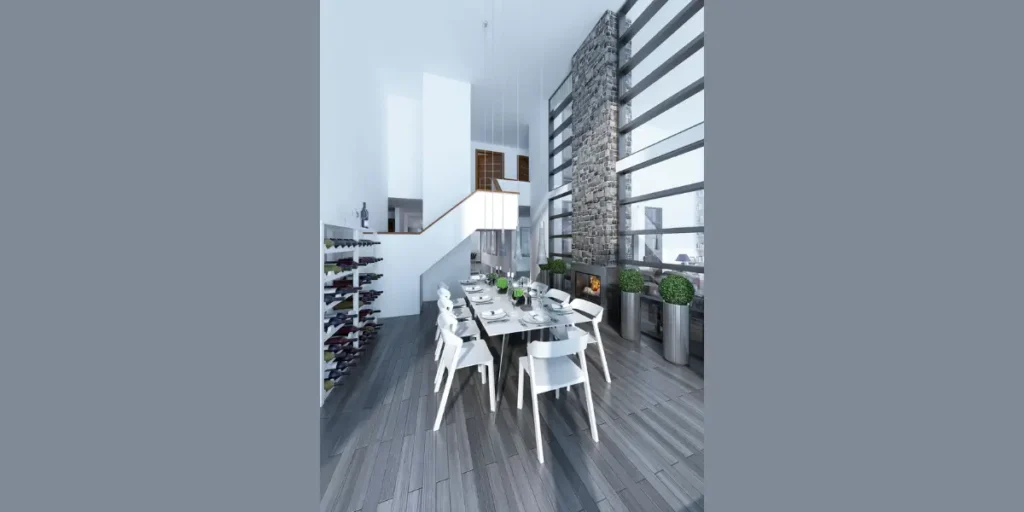 Double-Height Dining Room Layout