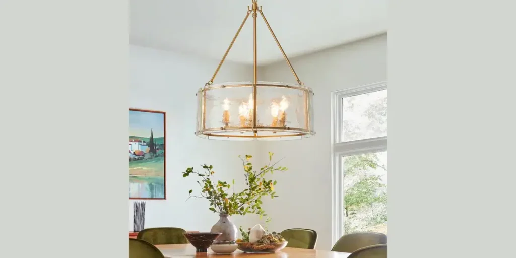 Drum Shade Chandelier for Soft Illumination