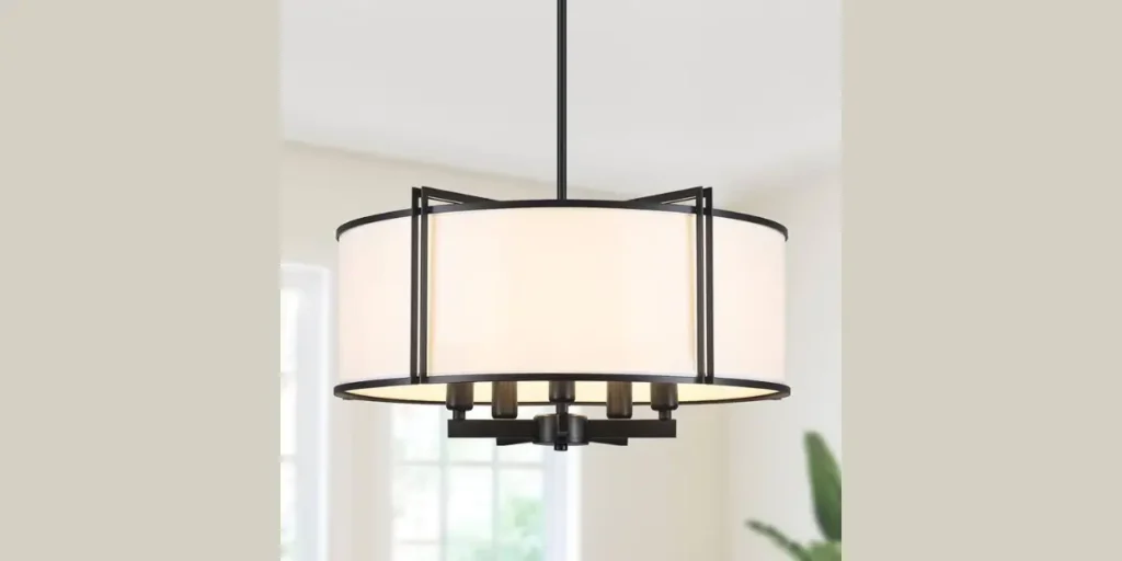 Drum Shade Chandeliers for Controlled Lighting