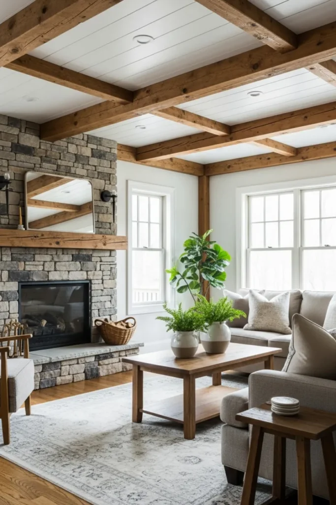 Exposed Wooden Beams for Authentic Rustic Character