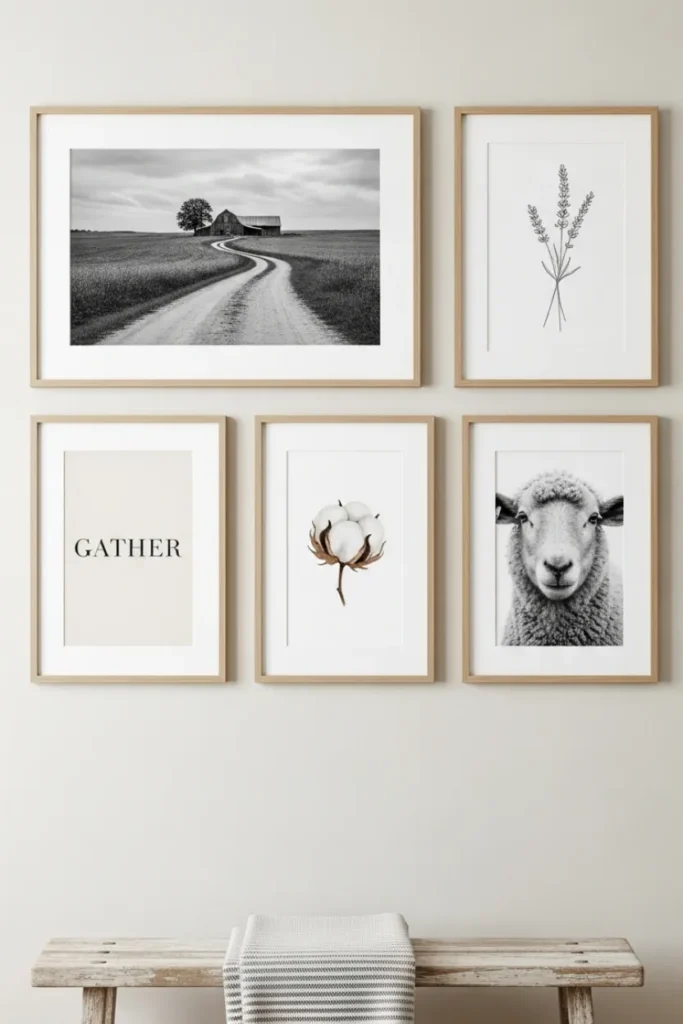 Farmhouse Decor Using Simple Wall Art
