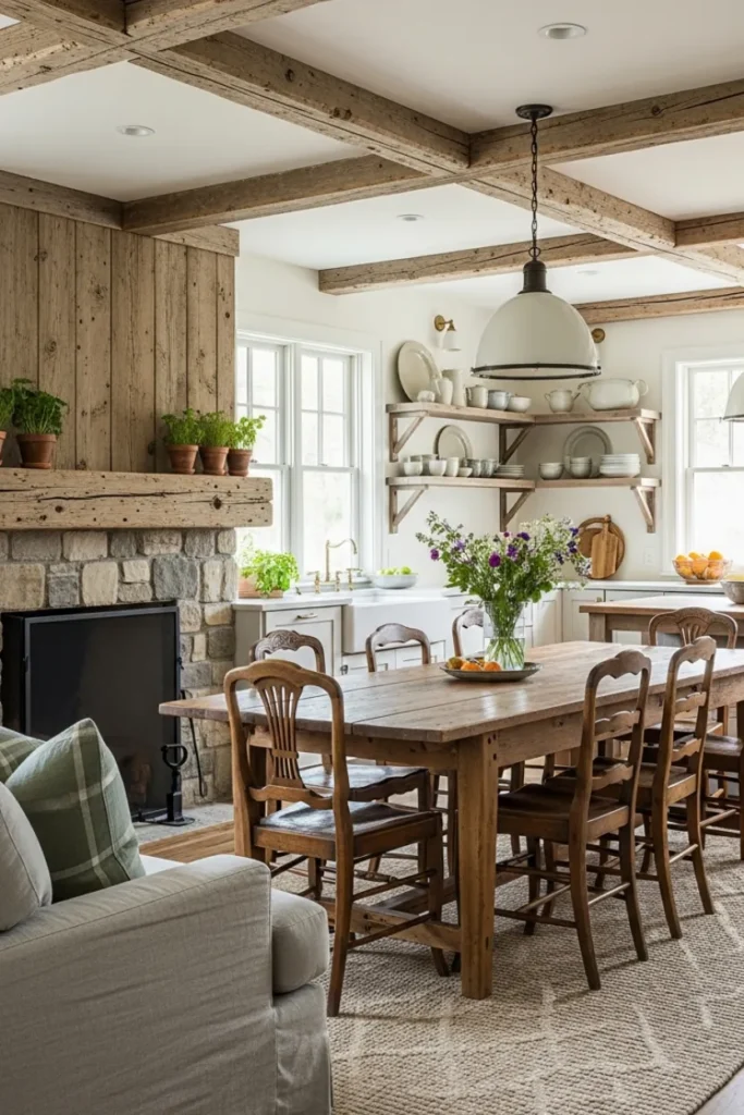 Farmhouse Decor with Reclaimed Wood Elements