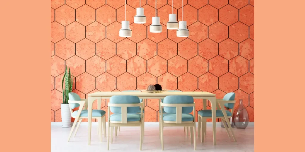 Geometric Wallpaper for Modern Dining Rooms