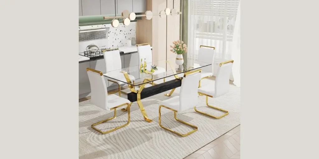 Glass Top Dining Table