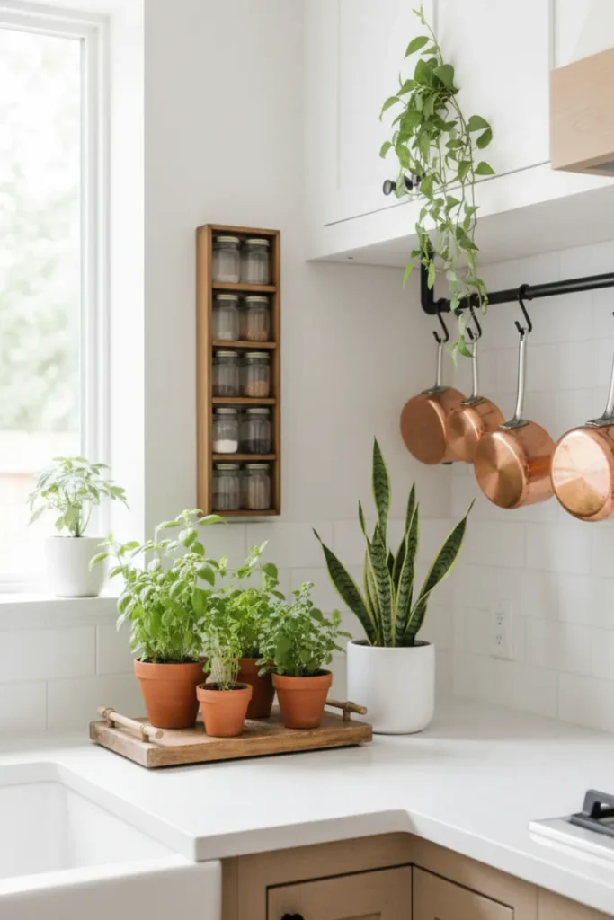 Kitchen Plants and Greenery Decorating Ideas for Freshness