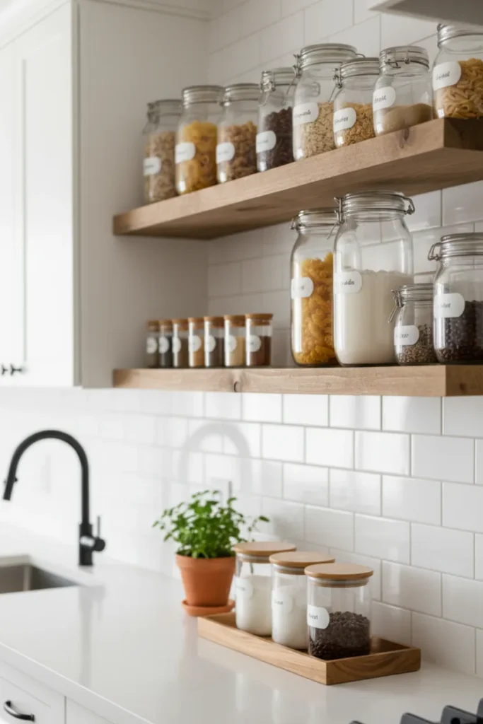 Low Cost Kitchen Organization Using Glass Jars