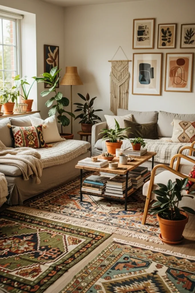 Patterned Rugs to Anchor the Bohemian Style