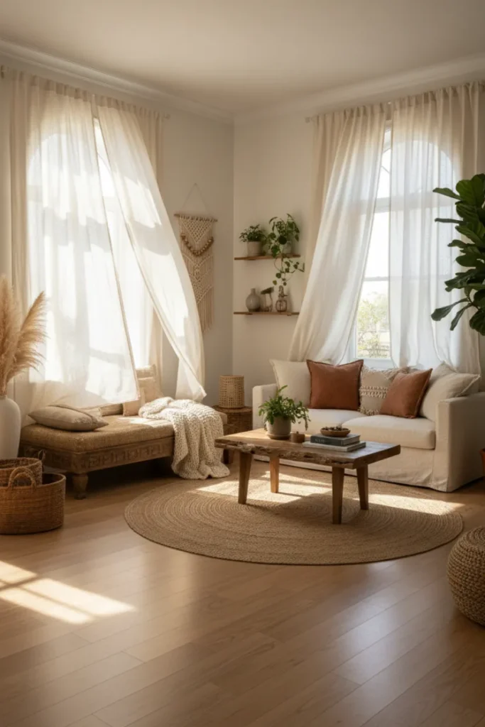 Soft Curtains and Natural Fabrics