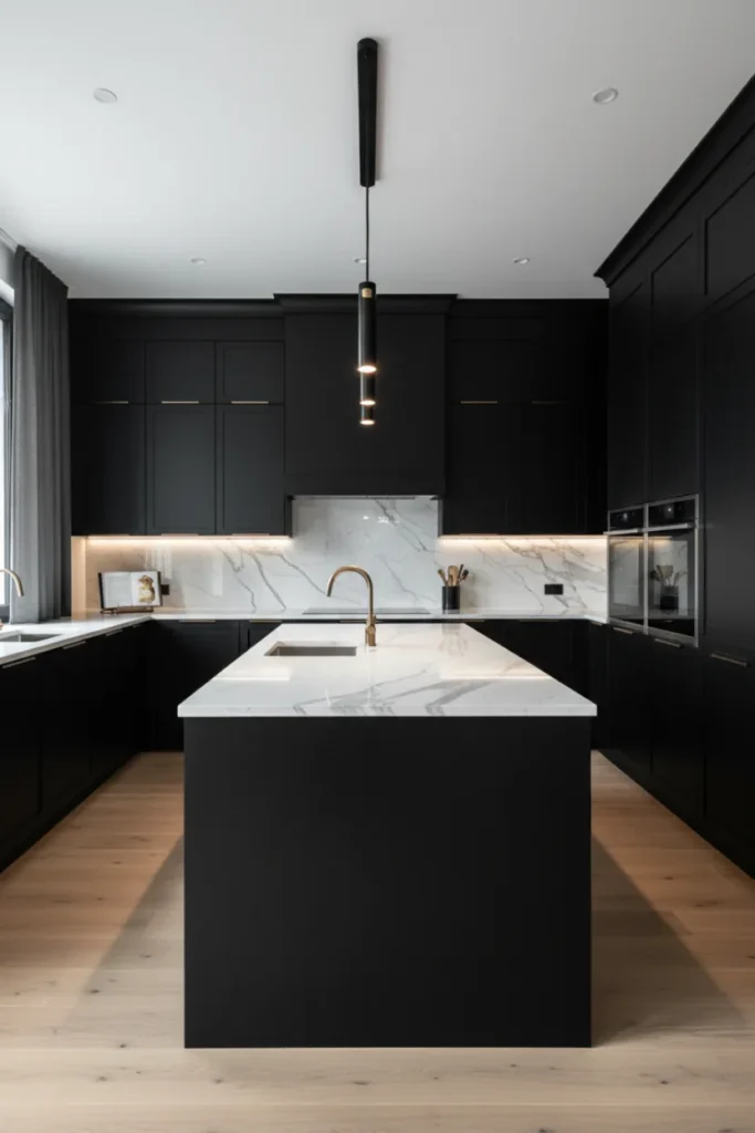 Luxury Black Kitchen Decoration Design