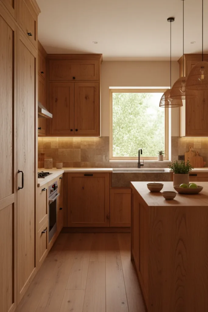 Natural Wood Kitchen Decor Concept