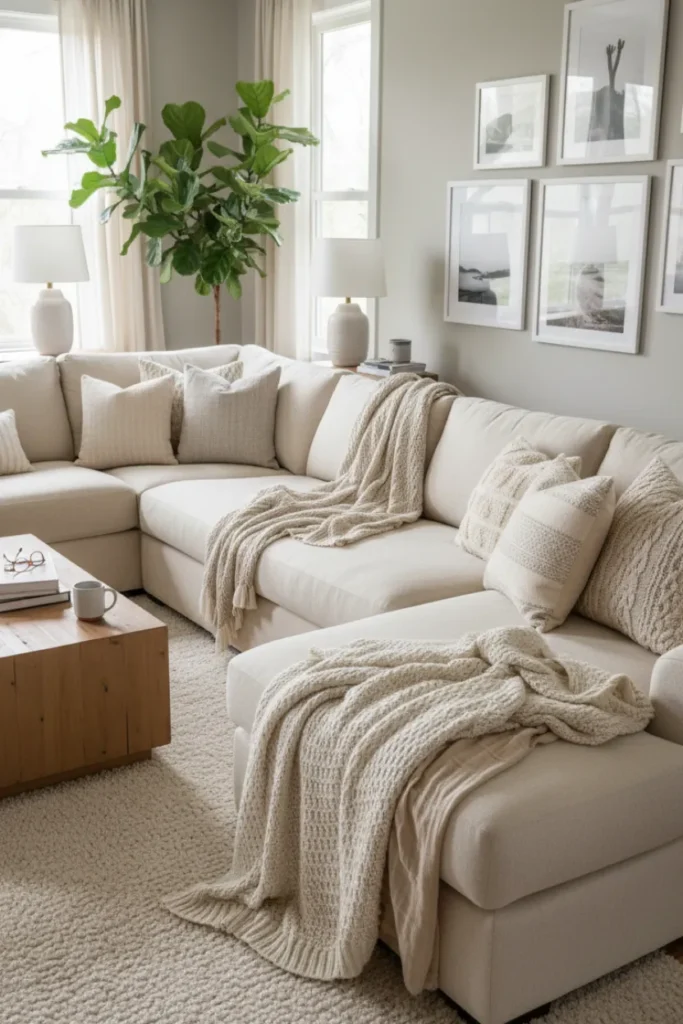 Textured Cushions and Throws for Cozy Living Rooms