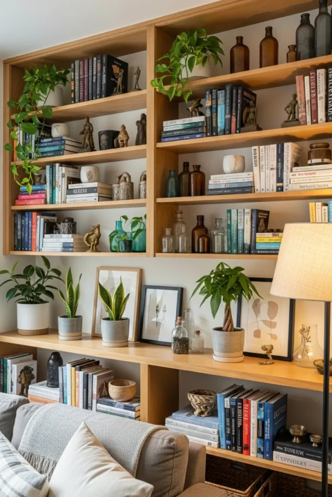 Open Shelving Living Room Decor Ideas