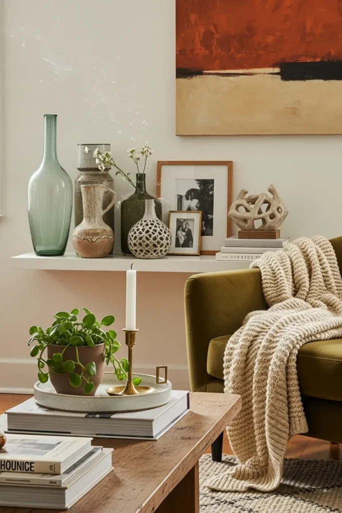 Layered Decor Accessories for Living Rooms