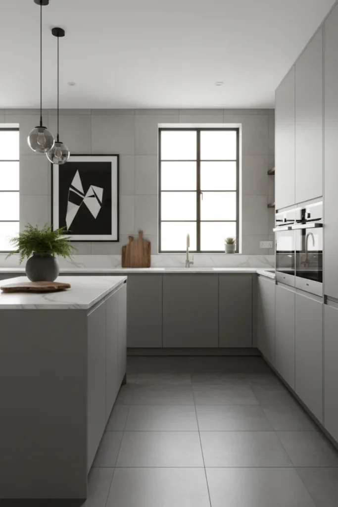 Neutral Grey Kitchen Decor Design