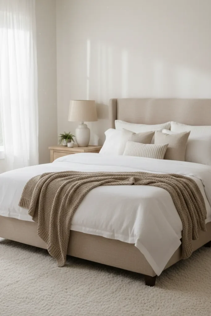 Neutral Bedroom Decor with Soft Layers and Calm Shades