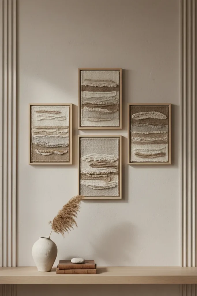 Neutral Wall Decor Using Texture Instead of Color