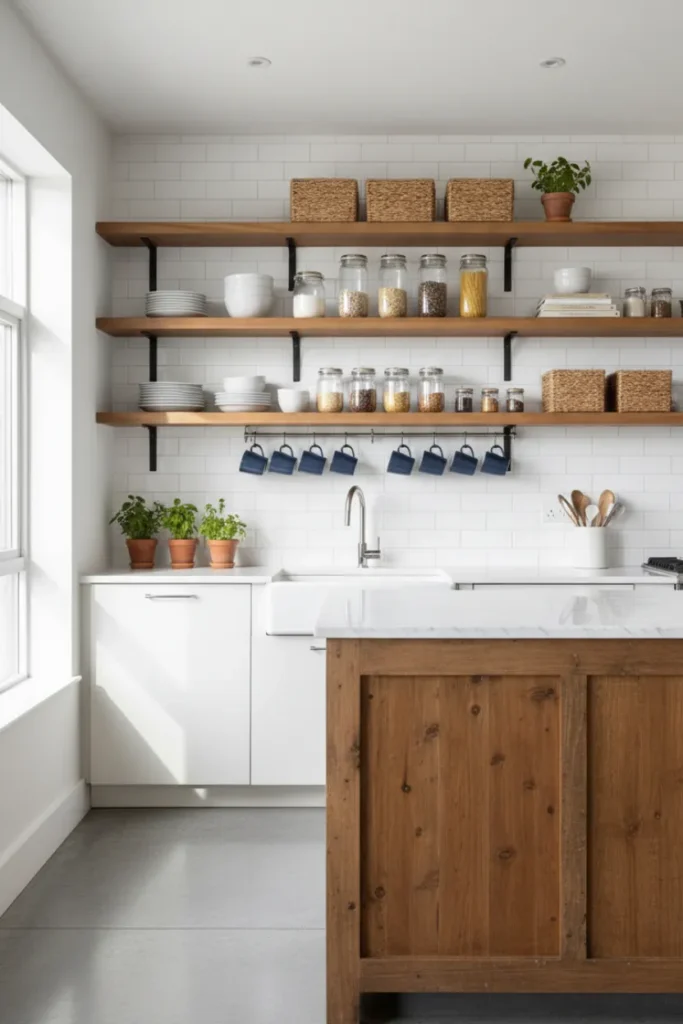 Open Shelving Kitchen Decor for a Spacious Look