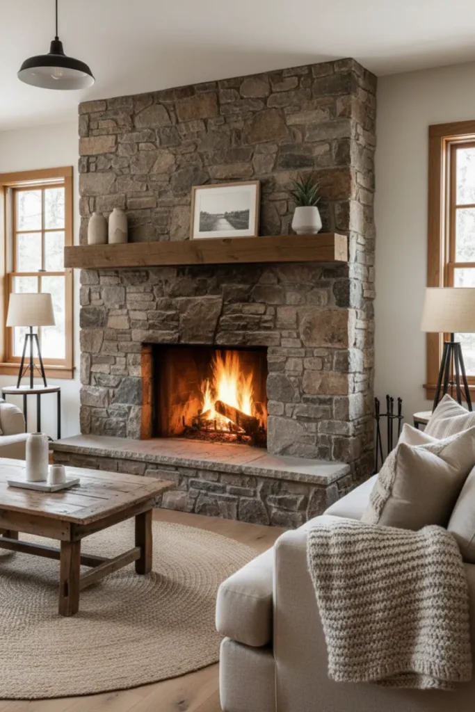 Rustic Fireplace Decor for Cozy Corners