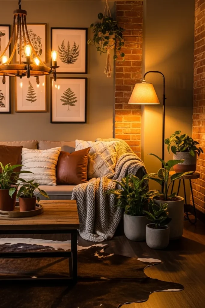 Rustic Lighting Fixtures with Warm Glow