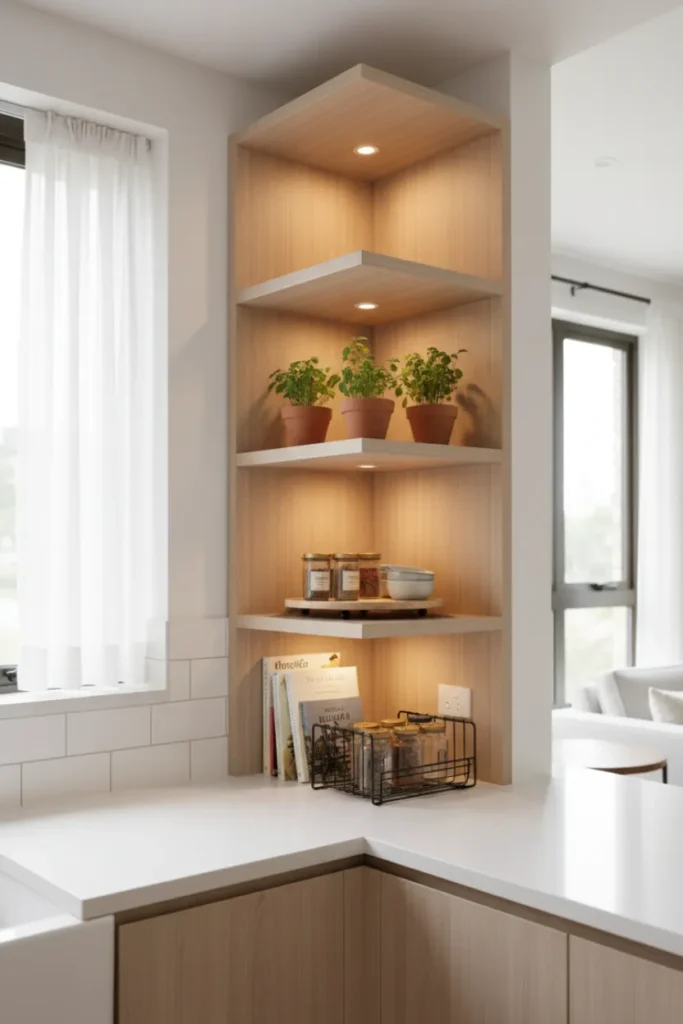Smart Corner Utilization in Apartment Kitchens