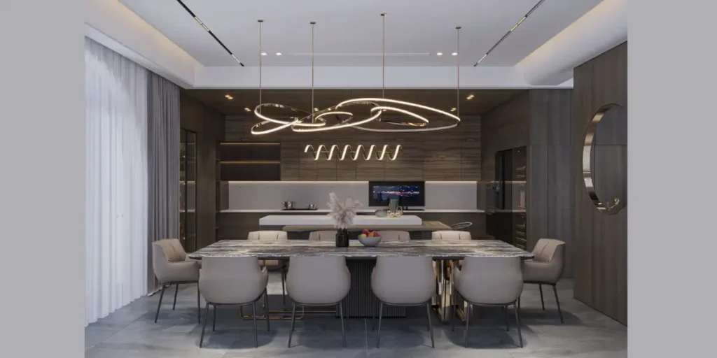 Statement Pendant Light as a Dining Centerpiece