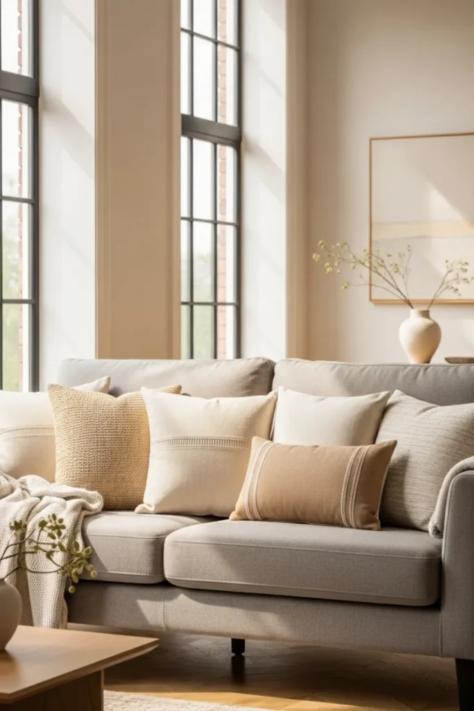 Elegant Throw Pillows and Soft Textiles