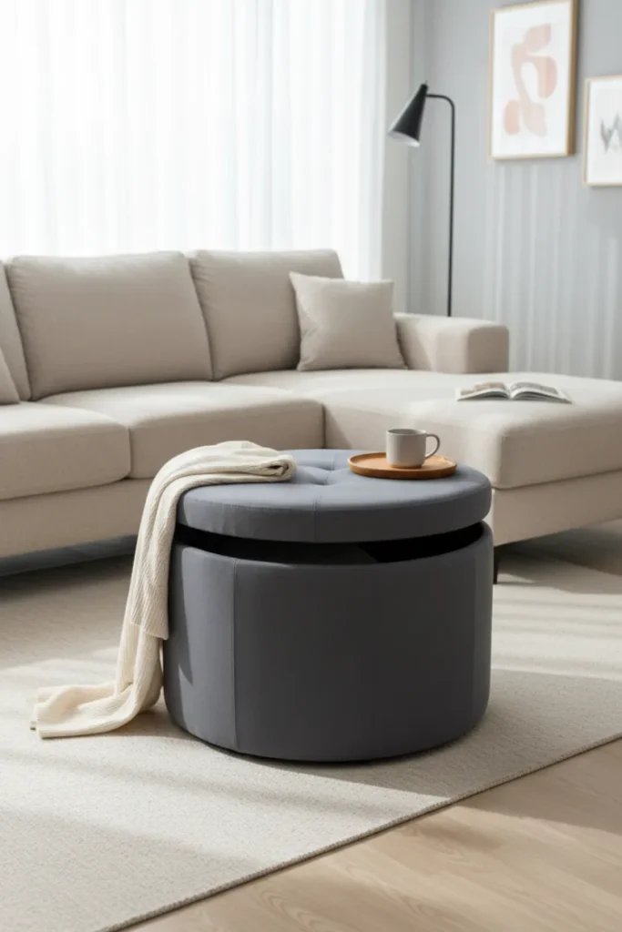 Storage Ottoman That Adds Seating and Utility