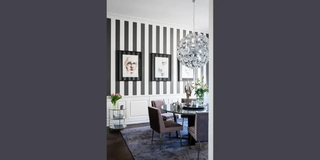 Striped Wallpaper to Visually Adjust Space