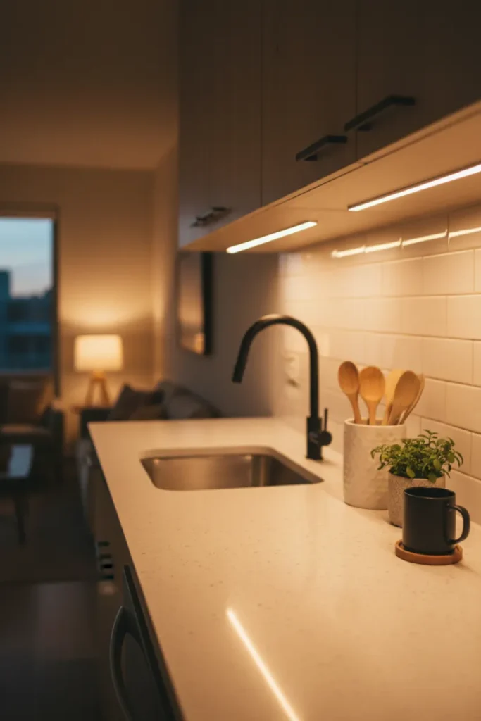 Under Cabinet Lighting for Apartment Kitchens