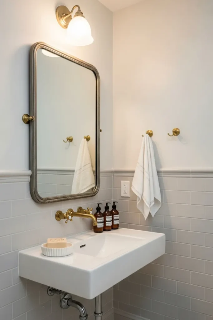 Vintage Bathroom Accents with Subtle Details