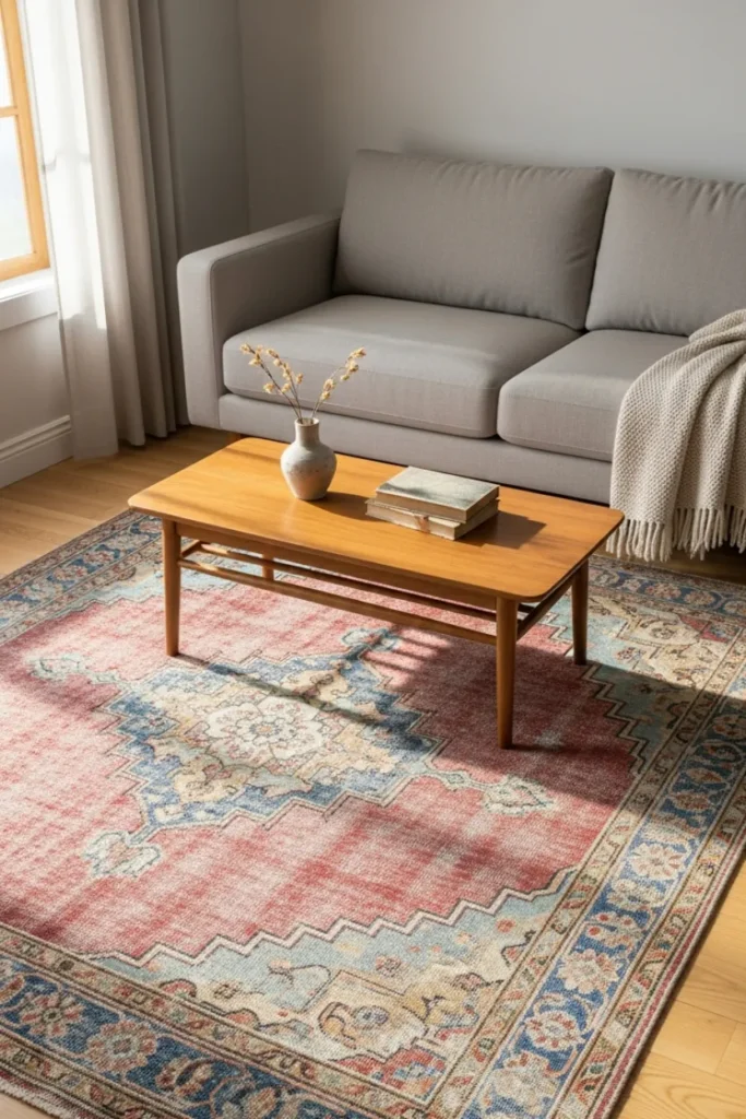 Vintage Area Rugs with Faded Patterns