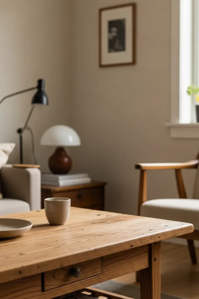 Vintage Wooden Furniture with Natural Patina