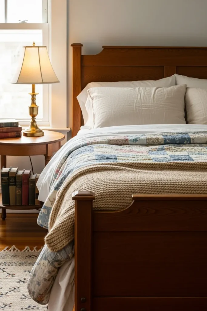 Vintage Bedroom Decor with Soft Layers