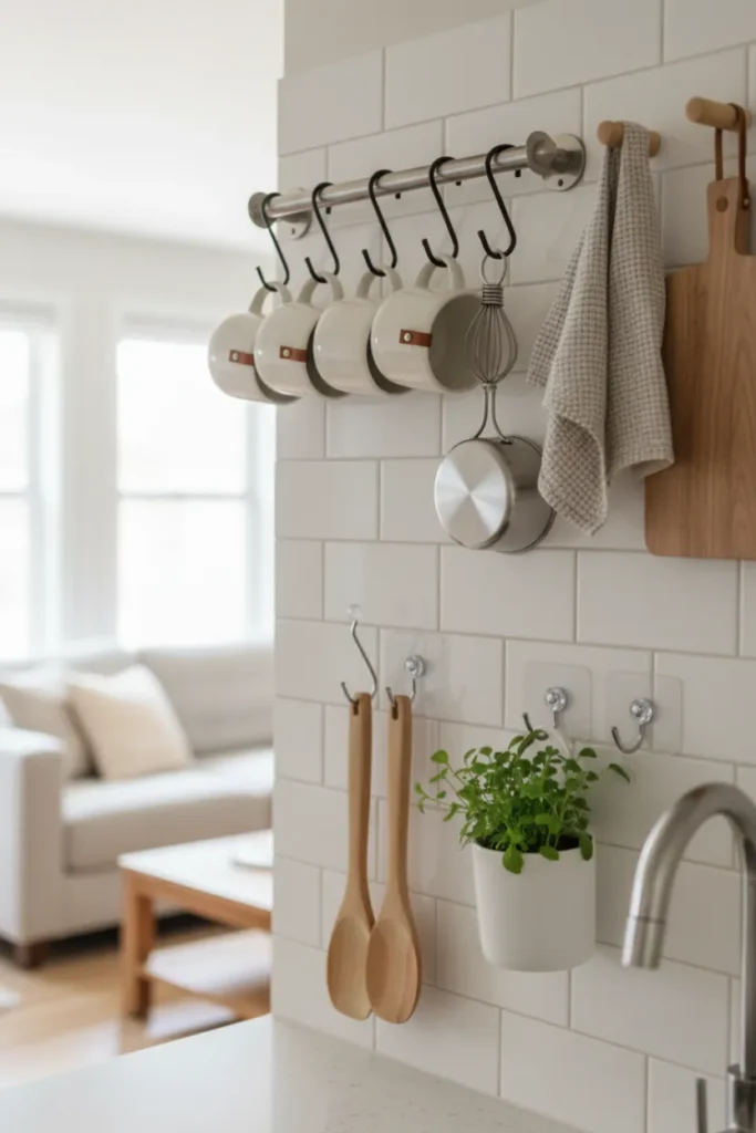 Wall Hooks and Hanging Solutions for Apartment Kitchens