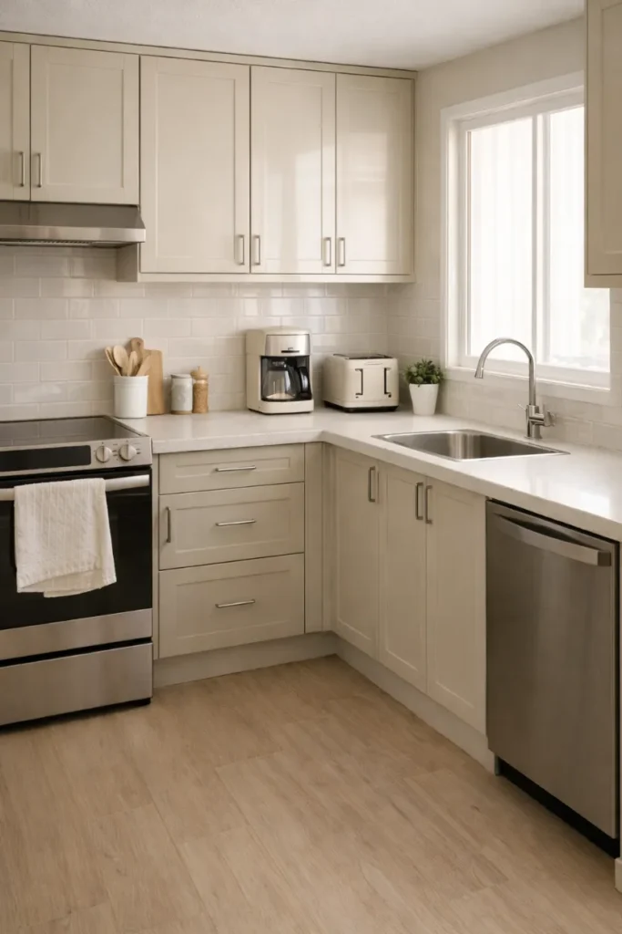 Functional Apartment Kitchen Decor With Compact Appliances