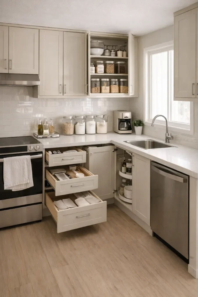 Calm and Organized Apartment Kitchen Decor for Daily Living