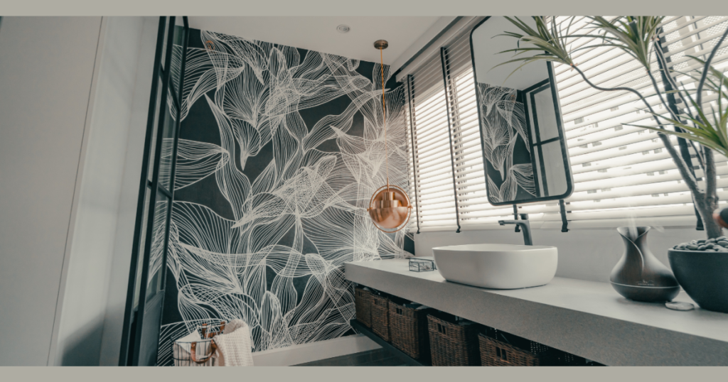 Abstract Art Bathroom Wallpaper for Creative Personality