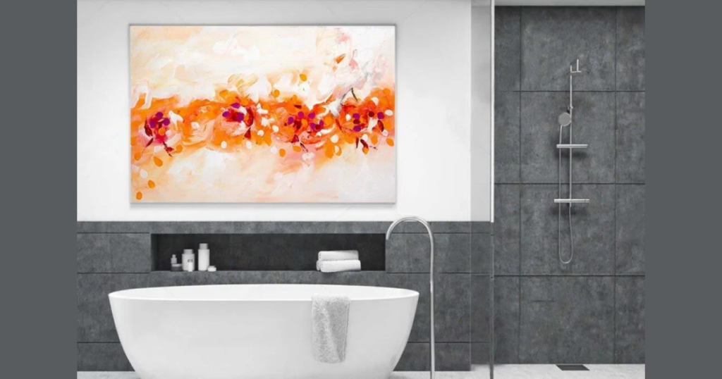Abstract Canvas Bathroom Wall Art for Modern Style