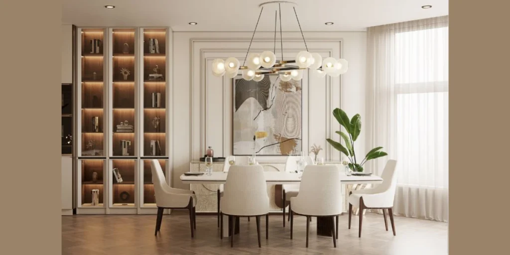 Minimalist Modern Dining Room with Neutral Colors