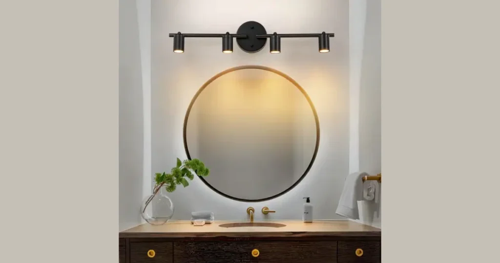 Adjustable Track Lighting Focused on Vanity