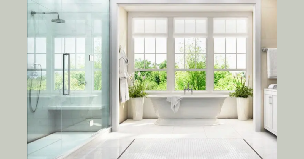 Bathroom Layout with Freestanding Tub Idea