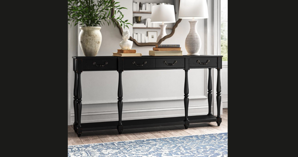 Black Console Table for Bold Dining Room Contrast