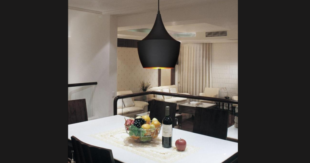 Black Metal Hanging Light for Bold Contrast
