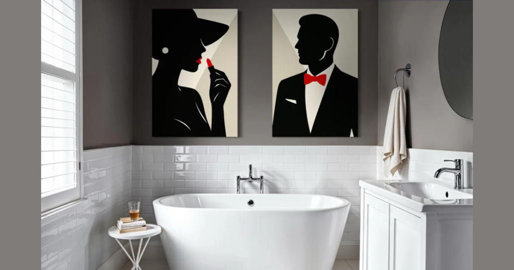 Black and White Photography Bathroom Wall Art for Elegance